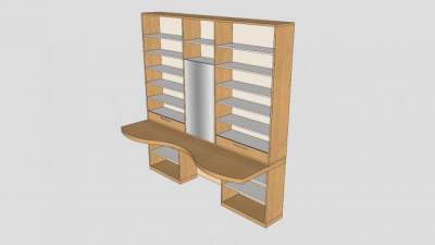 化妆品柜和鞋柜SU模型下载_sketchup草图大师SKP模型