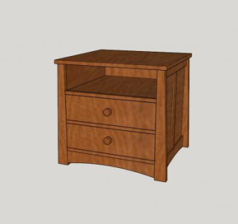 工匠风格床头柜SU模型下载_sketchup草图大师SKP模型