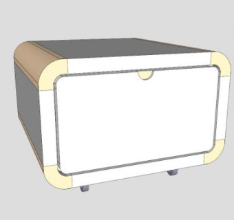 简欧四角桌床头柜SU模型下载_sketchup草图大师SKP模型