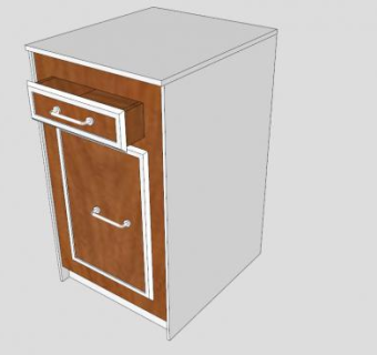 实木密闭式床头柜SU模型下载_sketchup草图大师SKP模型
