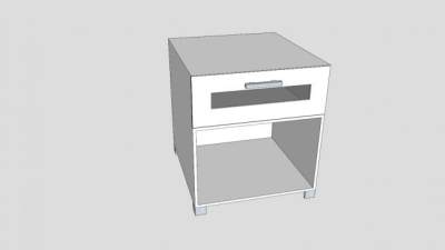 现代半开式床头柜SU模型下载_sketchup草图大师SKP模型