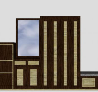 组合式高档鞋柜SU模型下载_sketchup草图大师SKP模型