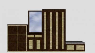 组合式高档鞋柜SU模型下载_sketchup草图大师SKP模型