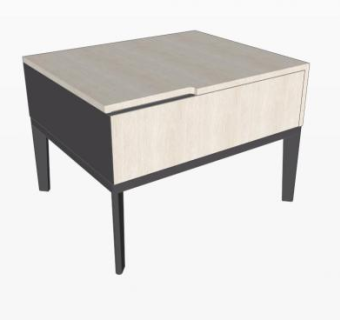 现代有脚床头柜SU模型下载_sketchup草图大师SKP模型