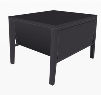 黑色密闭式床头柜SU模型下载_sketchup草图大师SKP模型