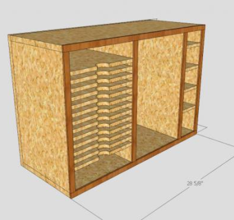带饰边的鞋柜SU模型下载_sketchup草图大师SKP模型
