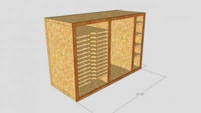 带饰边的鞋柜SU模型下载_sketchup草图大师SKP模型