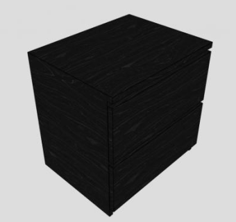 黑色双层抽屉床头柜SU模型下载_sketchup草图大师SKP模型