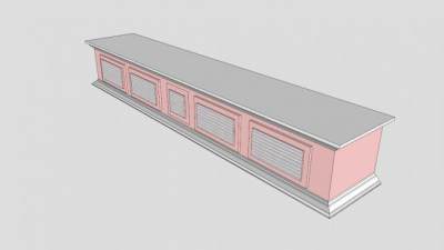 落地式矮鞋柜SU模型下载_sketchup草图大师SKP模型