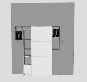 宜家鞋柜附加组件SU模型下载_sketchup草图大师SKP模型
