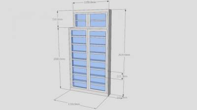 现代玻璃鞋柜SU模型下载_sketchup草图大师SKP模型