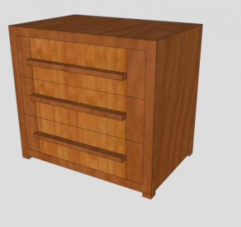 索诺玛抽屉床头柜SU模型下载_sketchup草图大师SKP模型