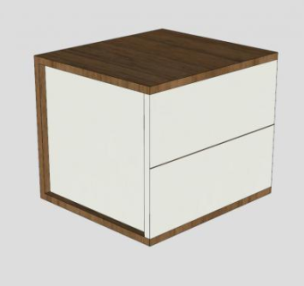 热内卢抽屉床头柜SU模型下载_sketchup草图大师SKP模型