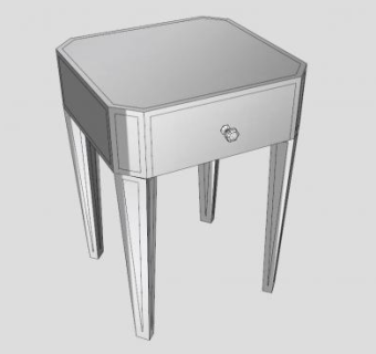 铅镜床头柜SU模型下载_sketchup草图大师SKP模型