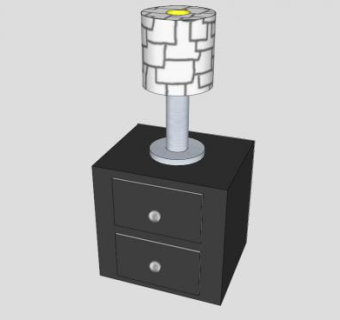 现代黑色床头柜SU模型下载_sketchup草图大师SKP模型