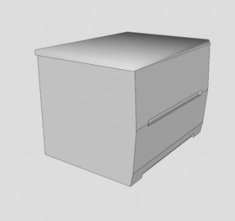 卡巴丽塔白色床头柜SU模型下载_sketchup草图大师SKP模型