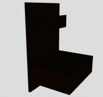 宜家黑褐色床头柜SU模型下载_sketchup草图大师SKP模型