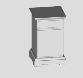 宜家白色抽屉床头柜SU模型下载_sketchup草图大师SKP模型
