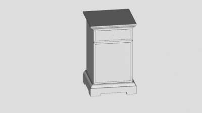 宜家白色抽屉床头柜SU模型下载_sketchup草图大师SKP模型