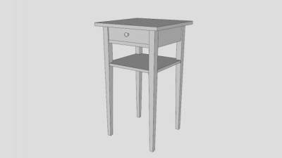 现代白色抽屉床头柜SU模型下载_sketchup草图大师SKP模型