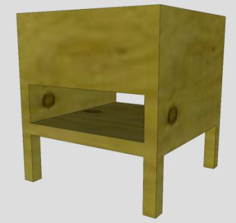 纯木床头柜SU模型下载_sketchup草图大师SKP模型