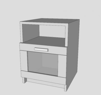 现代抽屉床头柜SU模型下载_sketchup草图大师SKP模型