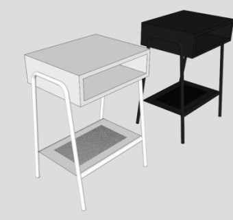 宜家长脚床头柜SU模型下载_sketchup草图大师SKP模型