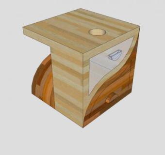 双层床头柜SU模型下载_sketchup草图大师SKP模型