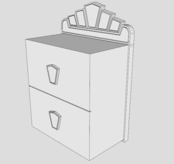 欧式白色床头柜SU模型下载_sketchup草图大师SKP模型