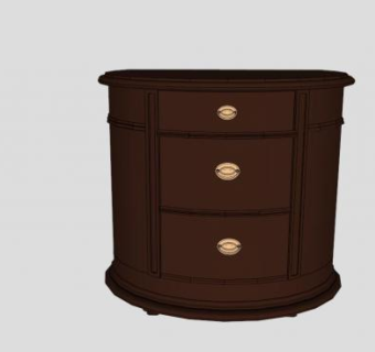 弧形抽屉床头柜SU模型下载_sketchup草图大师SKP模型