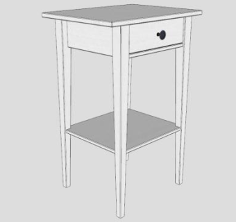 现代高脚白色床头柜SU模型下载_sketchup草图大师SKP模型