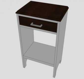 现代低聚床头柜SU模型下载_sketchup草图大师SKP模型