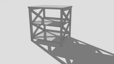 开放式白色床头柜SU模型下载_sketchup草图大师SKP模型