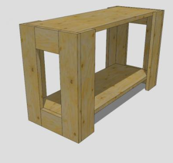 实木板条床头柜SU模型下载_sketchup草图大师SKP模型