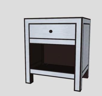 陶器坊镜像床头柜SU模型下载_sketchup草图大师SKP模型