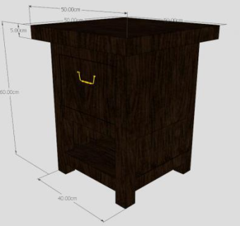 木质床头柜SU模型下载_sketchup草图大师SKP模型