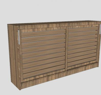 用板条做的鞋柜SU模型下载_sketchup草图大师SKP模型