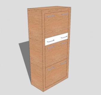 木质简约鞋柜SU模型下载_sketchup草图大师SKP模型