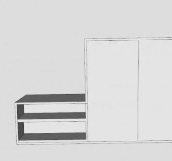 白色组合式鞋柜SU模型下载_sketchup草图大师SKP模型