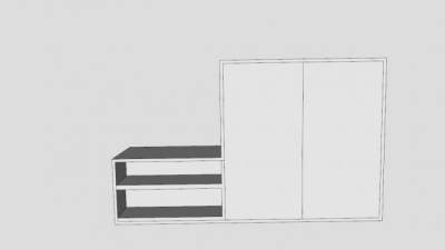 白色组合式鞋柜SU模型下载_sketchup草图大师SKP模型