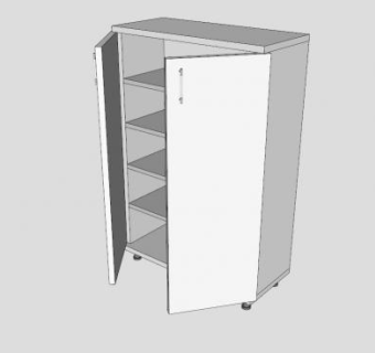 白色多层鞋柜SU模型下载_sketchup草图大师SKP模型