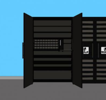 黑色大型鞋柜SU模型下载_sketchup草图大师SKP模型