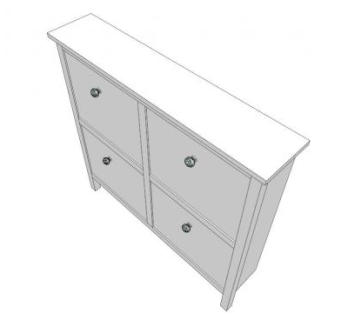 水晶旋钮鞋柜SU模型下载_sketchup草图大师SKP模型