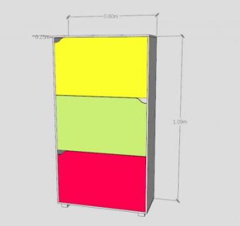 彩色鞋柜SU模型下载_sketchup草图大师SKP模型