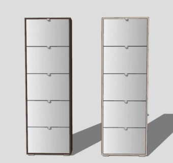 现代抽屉式鞋柜SU模型下载_sketchup草图大师SKP模型