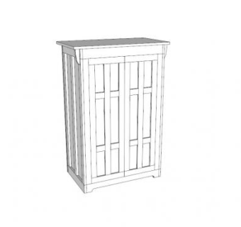 白色家具鞋柜SU模型下载_sketchup草图大师SKP模型