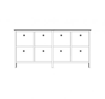 组合式白色鞋柜SU模型下载_sketchup草图大师SKP模型