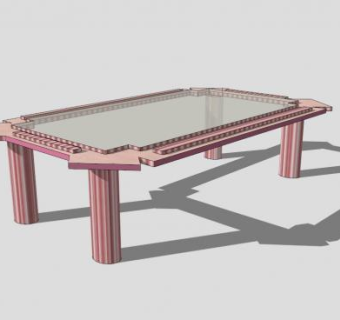 金属玻璃桌餐桌SU模型下载_sketchup草图大师SKP模型