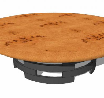 现代圆形咖啡桌SU模型下载_sketchup草图大师SKP模型