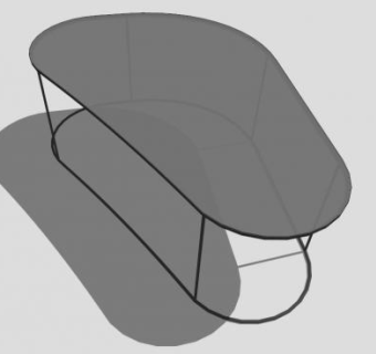 月亮圆石咖啡桌SU模型下载_sketchup草图大师SKP模型
